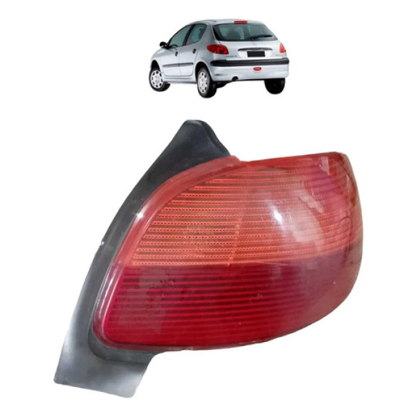 Lanterna Traseira Direita Peugeot 206 1998/2003  Direito/passageiro Vermelho