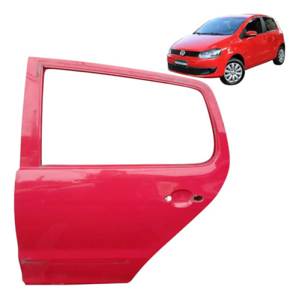 Porta Traseira Esquerda Volkswagen Fox 2014 2015 2016 2018 Traseira Esquerdo Vermelho