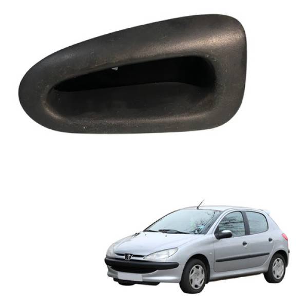 Moldura Puxador Dianteira Esquerda Peugeot  206 2002 Cx244 Preto