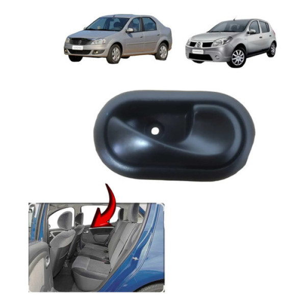 Macaneta Interna Renault Sandero Logan 2011 A 2019 Preto Traseira
