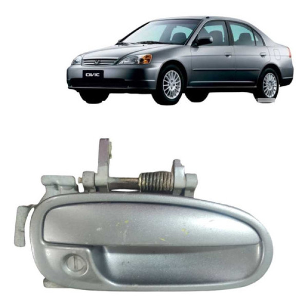 Maçaneta Externa Diant Direita Honda Civic 2001 A 2005 Cinza Dianteira