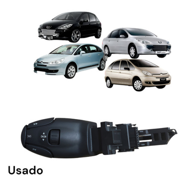Chave Comando Som Peugeot 307 C4 Picasso 2008 A 2012 Preto Preto