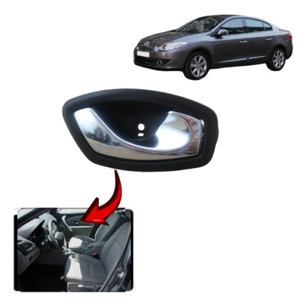 Macaneta Interna Diant Dir Renault Fluence 2011 2017 Cx30 Preto/cromado Dianteira/traseira