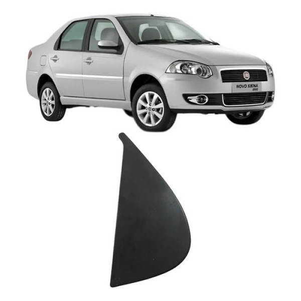 Moldura Retrovisor Esquerdo Fiat Siena 2008  Preto Preto