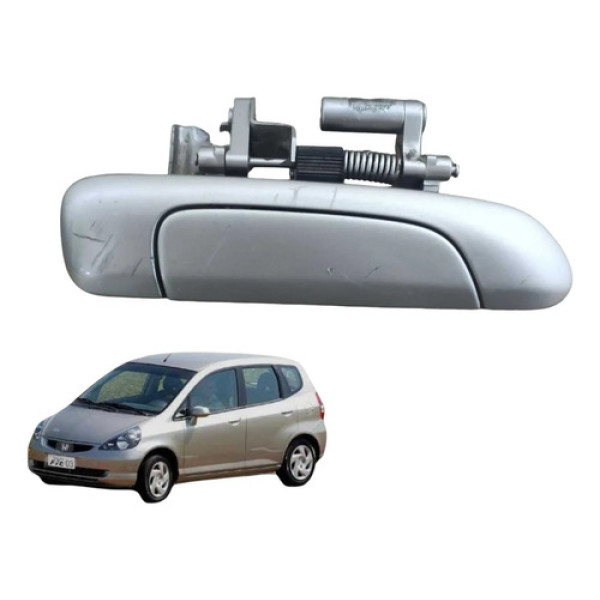 Macaneta Externa Porta Traseira Direita Honda Fit 2004 2008 Prateado Traseira