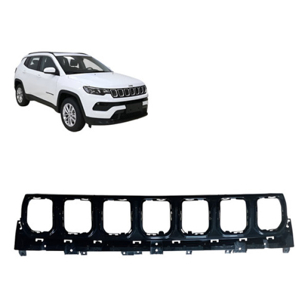Grade Dianteira Jeep Compass 2022 2023 Sem Moldura E Friso Preto Brilhante