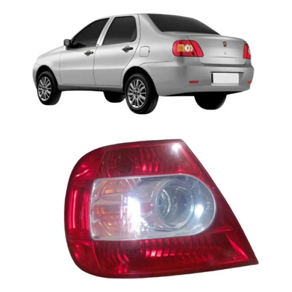 Lanterna Traseira Esquerda Fiat Siena 1.3 2004-2012 Esquerdo/motorista Vermelho