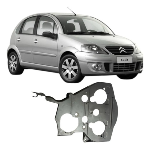 Proteção Interna Correia Dentada Citroën C3 C4 03a12 Cx400 Cinza Metálico