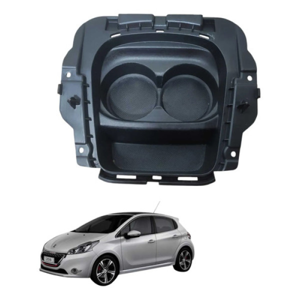 Porta Copos Console Central Peugeot 208 2015 2017 Preto