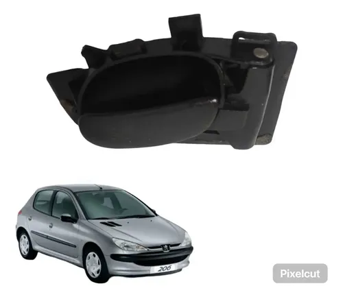 Maçaneta Interna Traseira Direita Peugeot 206 2006 A 2014 Preto