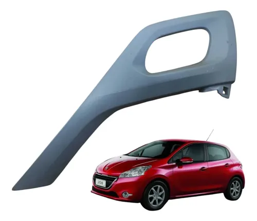 Moldura Macaneta Dianteira Esquerda Peugeot 208 2015 2017 Cinza Dianteira